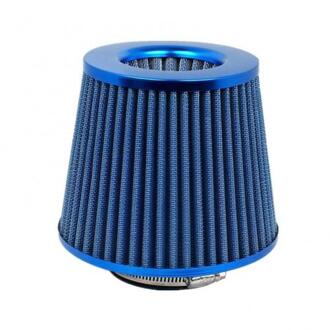 55% Verkoop76Mm Universele Auto Koude Intake Inductie Sport Power Mesh Cone Air Flow Filter Blauw