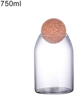 550/750/1200Ml Opslag Fles Bean Suiker Thee Koffie Kurk Glazen Pot Kan Kurk Glazen Fles opslag Flessen Potten Hout 750ml