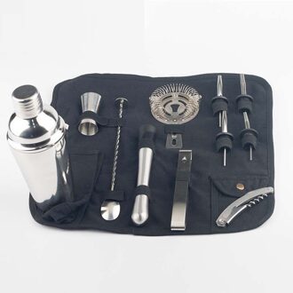 550 Ml Cocktail Shaker Bar Set Met Tas Roestvrij Cocktail Mixer Set Barman Tas Set Gereedschap