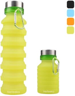 550 Ml Draagbare Siliconen Waterfles Intrekbare Vouwen Koffie Fles E Outdoor Reizen Tool Inklapbare Sport Flessen geel