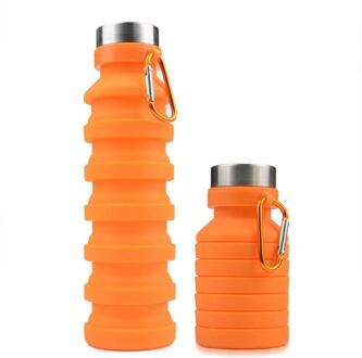 550 Ml Draagbare Siliconen Waterfles Intrekbare Vouwen Koffie Fles E Outdoor Reizen Tool Inklapbare Sport Flessen oranje