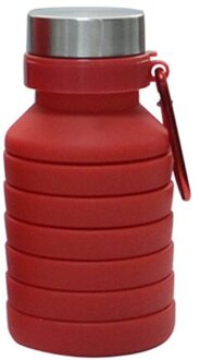 550 Ml Draagbare Siliconen Waterfles Intrekbare Vouwen Koffie Fles E Outdoor Reizen Tool Inklapbare Sport Flessen rood
