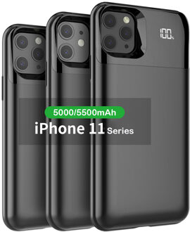 5500Mah Voor Iphone 11 11Pro Max Qi Draadloze Opladen Draagbare Power Pack Bank Externe Batterty Charger Case Beschermhoes 5500mAh iP 11ProMax