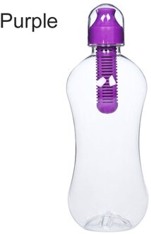 550Ml Actieve Kool Outdoor Filtering Water Drinken Fles Met Ingebouwde Filter Fles Water Sport Camping Wandelen Reizen Paars