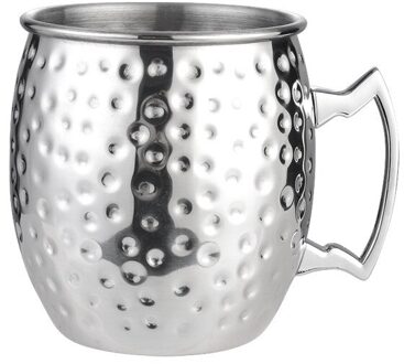 550Ml Moscow Mule Mok 18Oz Rvs Gehamerd Koffie Beker Bier Koper Plated Wijn Glas Reizen Mokken Bar accessoires siliver A