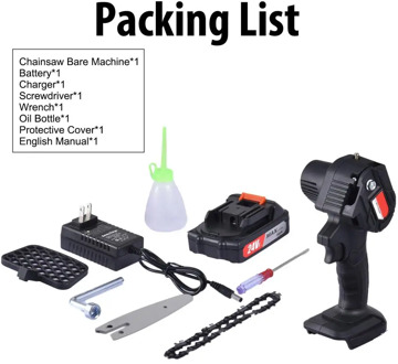 550w 24V 4-Inch Cordless Electric Chainsaw With Protective Shield One-Hand Pruning Shear Chainsaw For Tree Branch Wooden Cutting