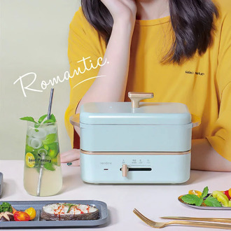 550W Electric Cooking Pot 0.8L Portable Multi-cooker Rice Cooker Split Type Hotpot Electric Skillet Fried Pan Heating Lunch Box