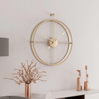 55Cm Grote Stille Wandklok Modern Klokken Voor Home Decor Office Europese Stijl Opknoping Muur Horloge Klokken goud