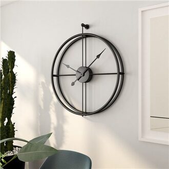 55Cm Grote Stille Wandklok Modern Klokken Voor Home Decor Office Europese Stijl Opknoping Muur Horloge Klokken zwart