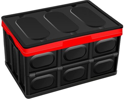 55L Auto Vrachtwagen Kofferbak Opbergdoos Bin Inklapbare W/Waterdichte Tas Met Deksel zwart