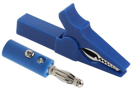 55Mm Alligator Clip + Banaanstekker, Test Probe Met 4Mm Banaan Plug Kabel Clips Blauw