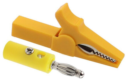 55Mm Alligator Clip + Banaanstekker, Test Probe Met 4Mm Banaan Plug Kabel Clips geel