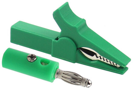 55Mm Alligator Clip + Banaanstekker, Test Probe Met 4Mm Banaan Plug Kabel Clips groen
