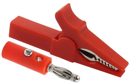 55Mm Alligator Clip + Banaanstekker, Test Probe Met 4Mm Banaan Plug Kabel Clips Rood