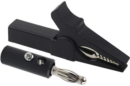 55Mm Alligator Clip + Banaanstekker, Test Probe Met 4Mm Banaan Plug Kabel Clips zwart
