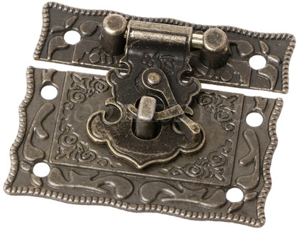 55mmx47mm Vintage Style Latch Wooden Box Hasp Pad Chest Lock Bronze Tone Antique Drop Shipping