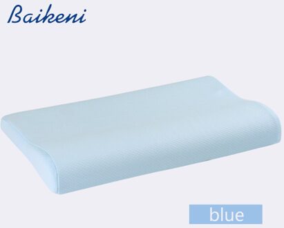 56*30 cm Lage Kussen Voor Kinderen Volwassen Traagschuim Nekkussen Halswervel Bescherming Bed Kussen Kinderen Slapen kussens blauw