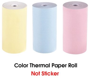 56*30Mm Witte Kleur Thermisch Papier Label Papier Sticker Fotopapier Voor Peripage A6 A8 Paperang P1 P2 foto Pocket Mini Printer kleur 3 Rolls