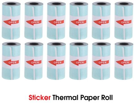56*30Mm Witte Kleur Thermisch Papier Label Papier Sticker Fotopapier Voor Peripage A6 A8 Paperang P1 P2 foto Pocket Mini Printer sticker 12 Rolls