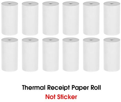 56*30Mm Witte Kleur Thermisch Papier Label Papier Sticker Fotopapier Voor Peripage A6 A8 Paperang P1 P2 foto Pocket Mini Printer wit 12 Rolls