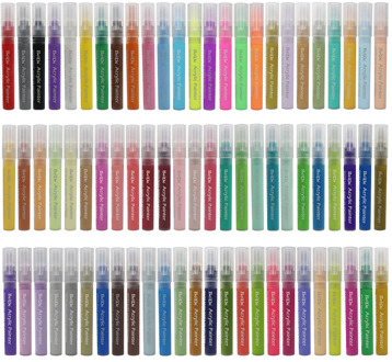 56 Colors Acrylic Paint Pens Water Resistant Paint Markers for Rock Painting, Stone, Glass, Metal and Ceramic DIY Art