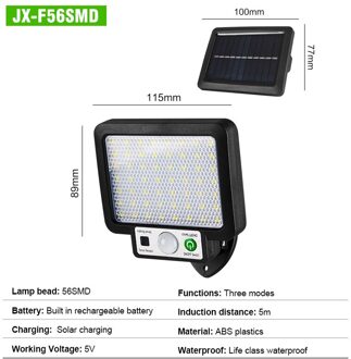 56 Led Solar Licht Menselijk Lichaam Sensor 72COB Solar Lamp IP65 Outdoor Licht Automatische Helderheid Tuin Straat Licht F56 56led
