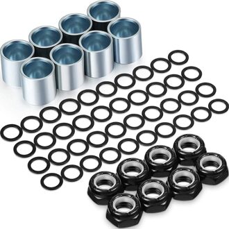56 Stuks Skateboard Truck Hardware Kit Bevat Spacers, As Noten En Snelheid Ringen Voor Skateboard En Longboard