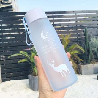 560Ml Water Fles Lekvrij Voor Meisje Fietsen Reizen Draagbare Water Flessen Plastic Animal Drinkbeker matte lucht blauw