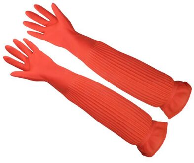 56Cm Latex Lange Handschoenen Aquarium Fish Tank Industriële Dikke Beschermende Kaphandschoenen Waterdichte Latex Afwassen Handschoenen