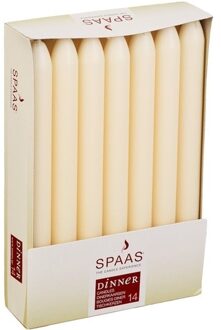 56x Ivoorwitte dinerkaarsen 22 cm 8 branduren - Geurloze kaarsen - Tafelkaarsen/kandelaarkaarsen