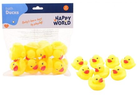 56x stuks rubber badeendjes geel van 6 cm - Badspeelgoed rubber ducks