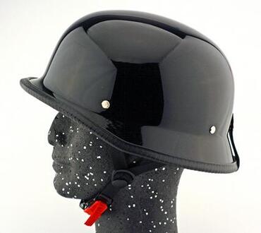 57-62Cm Abs Plastic Motorfiets Helm Motorcross Capacete Half Helm Voor Retro Matte Heldere Zwarte glans zwart / L