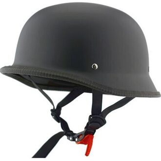 57-62Cm Abs Plastic Motorfiets Helm Motorcross Capacete Half Helm Voor Retro Matte Heldere Zwarte matte zwart / L