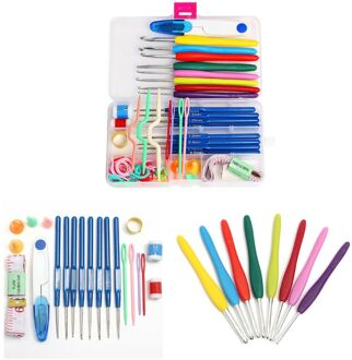 57 In 1 16 Maten Rvs Haaknaalden Garen Breinaalden Set Met Vingerhoed Schaar Naaien Accessoires
