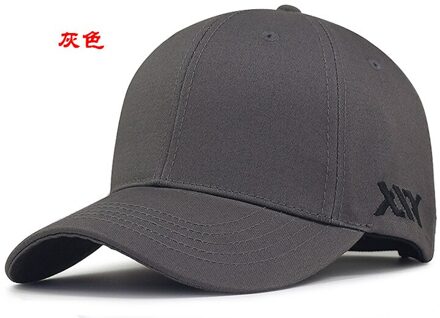 58-60 60-68Cm Grote Hoofd Man Big Size Causale Piekte Hoeden Cool Hiphop Hoed Man plus Size Baseball Caps Grijs