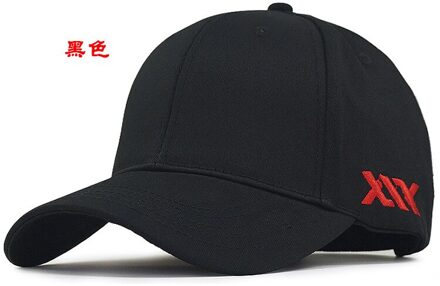 58-60 60-68Cm Grote Hoofd Man Big Size Causale Piekte Hoeden Cool Hiphop Hoed Man plus Size Baseball Caps zwart