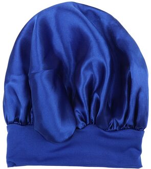 58cm Effen Kleur Lange Haarverzorging Vrouwen Satijn Motorkap Cap Night Slaap Hoed Zijde Hoofd Wrap Passen Douche Caps gebreide Cap koninklijk