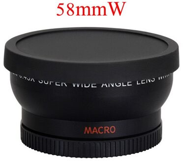 58Mm 0.45x Groothoek Lens Camera Macro Lens Voor 58Mm Filter Camera Voor Canon Eos 1000D 1100D 500D rebel T1i T2i T3i