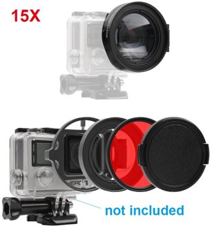 58Mm 16x Close-Up Vergrootglas Lens Filter Voor Gopro Hero 3 + 4 5 6 7 Black & case Gopro3 plus 4
