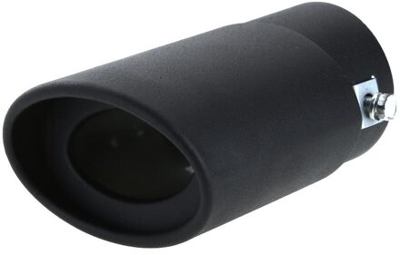 58Mm Universele Zwart/Zilver Rvs Car Rear Uitlaatpijp Staart Uitlaat Tip Enkele Outlet Uitlaat Auto uitlaatpijp Trim