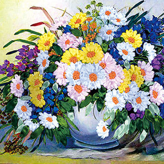 58X48cm Delicate Geur Handwerken 3d Kruissteek Kit Unfinished Lint Borduurwerk Schilderij Mode Home Decor Schilderen