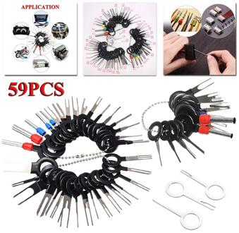 59 Pcs Auto Terminal Verwijderen Kit Bedrading Crimp Connector Pin Extractor Puller Terminal Reparatie Professionele Tools