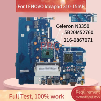 5B20M52760 For LENOVO Ideapad 310-15IAP Celeron N3350 Notebook Mainboard NM-A851 SR2Z7 216-0867071 DDR3 Laptop motherboard