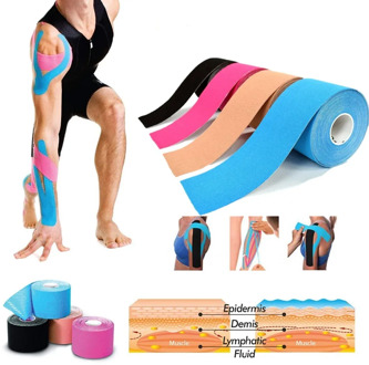 5CM Cotton Kinesiology Sport Tape Waterproof Elastic Roll Tape Adhesive Muscle Bandage Pain Relief Elbow Knee Waist Back Protect