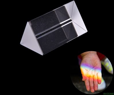 5Cm Driehoekig Prisma Onderwijs Optical Glass Triple Natuurkunde Licht Spectrum Shool Kantoor Briefpapier