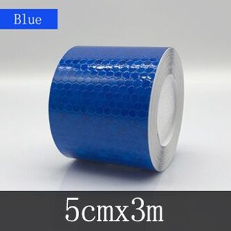 5Cm X 3M/Roll Zelfklevende Waterdichte Reflecterende Tape Stickers Voor Auto Motorfiets Fiets 5cmx3m blauw