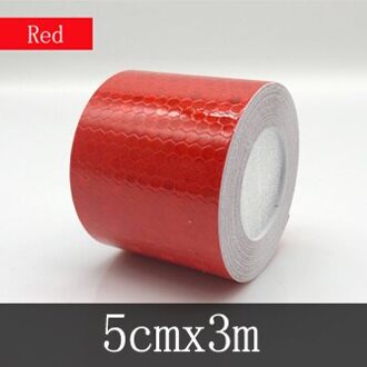 5Cm X 3M/Roll Zelfklevende Waterdichte Reflecterende Tape Stickers Voor Auto Motorfiets Fiets 5cmx3m rood
