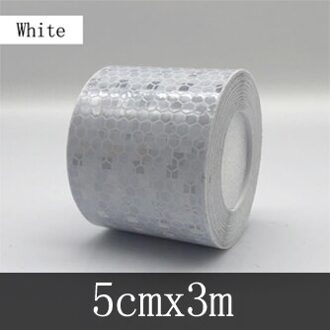 5Cm X 3M/Roll Zelfklevende Waterdichte Reflecterende Tape Stickers Voor Auto Motorfiets Fiets 5cmx3m wit