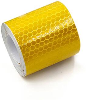 5Cm X 3M Veiligheid Mark Reflecterende Tape Stickers Voor Fietsen Frames Motorfiets Zelfklevende Film Waarschuwing Tape Reflecterende film geel