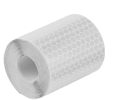 5Cm X 3M Veiligheid Mark Reflecterende Tape Stickers Voor Fietsen Frames Motorfiets Zelfklevende Film Waarschuwing Tape Reflecterende film wit